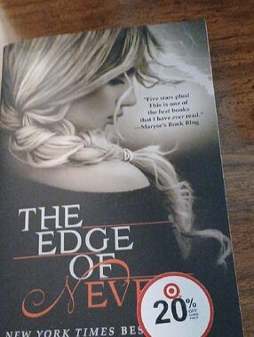 The Edge of Never — Women's Book Cover, Black and Cream